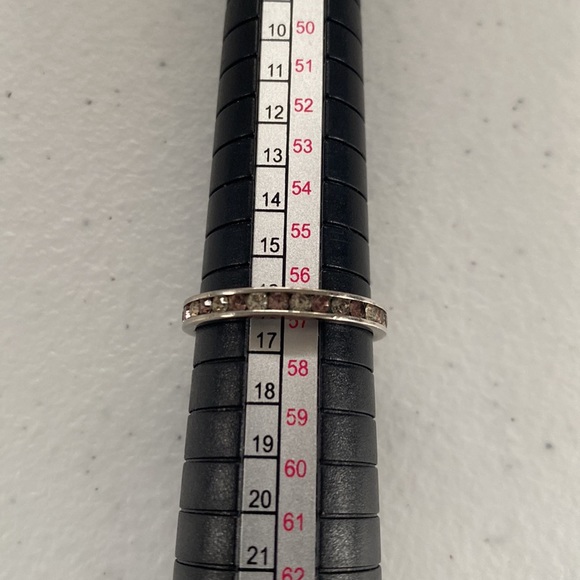 Pink & White Cubic Zirconia Sterling Silver Eternity Ring - Picture 6 of 9